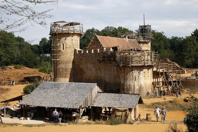 A view of the construction site of the Chateau de Guedelon near Treigny in the Burgundy region of France.  The Guedelon castle is a French medieval chateau-fort being built using the techniques, materials and rules of the 13th Century. Construction will be completed in 2030. REUTERS/Jacky Naegelen