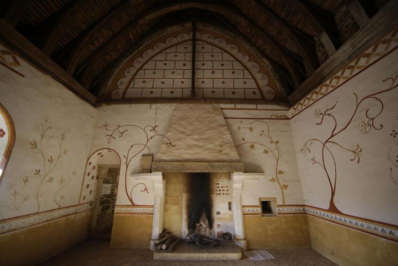 View of the castle bedroom at the construction site of the Chateau de Guedelon. REUTERS/Jacky Naegelen