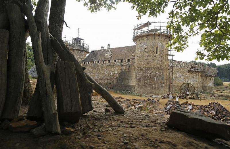 A view of the construction site of the Chateau de Guedelon.  REUTERS/Jacky Naegelen