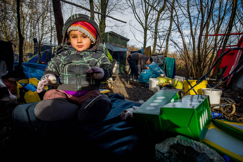 Migrants camp in Grande-Synthe