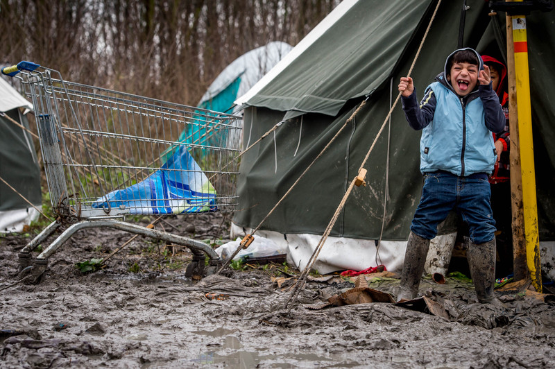 Migrants camp in Grande-Synthe