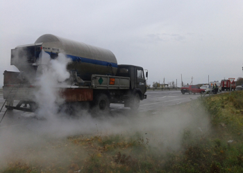 Химический туман на пр.Героев Сталинграда. Из цистерны потек жидкий кислород