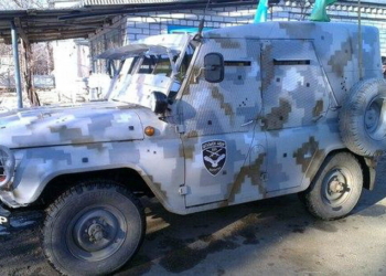 Первомайские волонтеры передали “Айдару” самодельный броневик