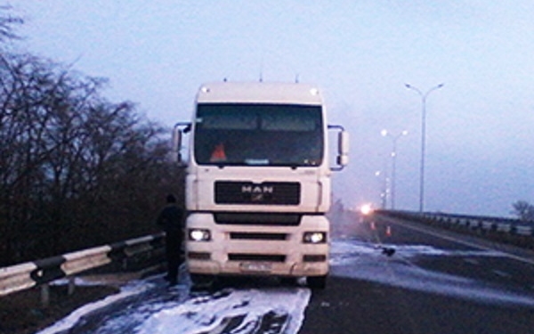 На Николаевщине загорелся грузовик