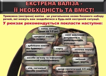 Экстренный рюкзак. Советы от ГСЧС Украины