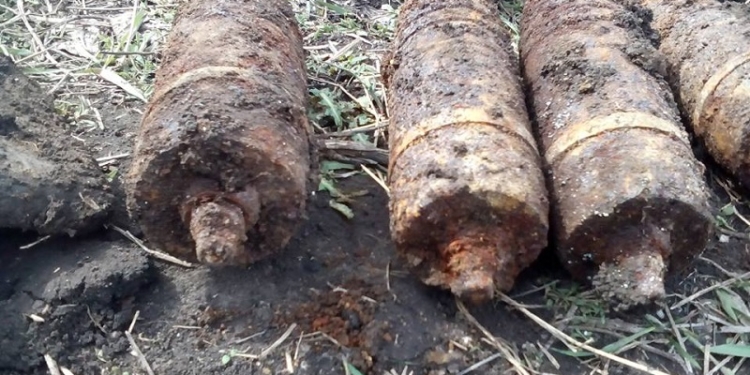 Ржавые, но опасные: в Николаевской области обезвредили 49 артснарядов времен ВОВ