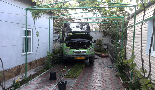 В Николаеве сгорела маршрутка