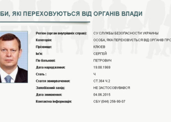 СБУ объявила в розыск народного депутата Украины Клюева