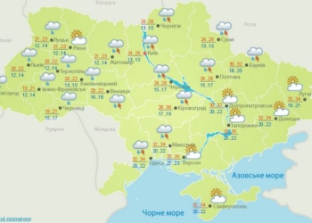 На большей части Украины завтра будут дожди, температура до +35