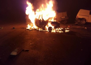 Возле Одессы после ДТП взорвалось такси – водитель и пассажиры сгорели заживо