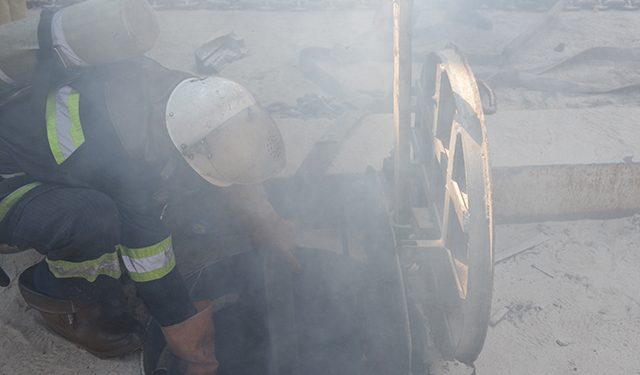 На ЧСЗ возник пожар в канале промышленных трубопроводов