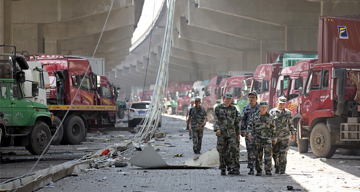 На взорвавшемся китайском складе хранились сотни тонн цианида