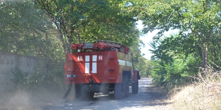 Второй день подряд на территории николаевского микрорайона Темвод пылает сухая трава и мусор