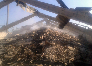 Пожар на складе. В Николаевской области сгорело 100 тонн зерна