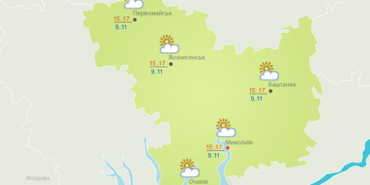 Украину в ближайшие сутки ожидается сильное похолодание – в Николаевской области температура воздуха ночью снизится до 9 градусов