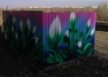 В Николаеве на Набережной задекорировали мусорную площадку