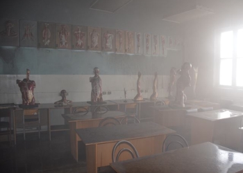 В ННУ им.В.Сухомлинского горела «подсобка» на третьем этаже