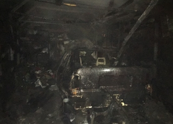 В первомайском гараже дотла сгорел OPEL KADET