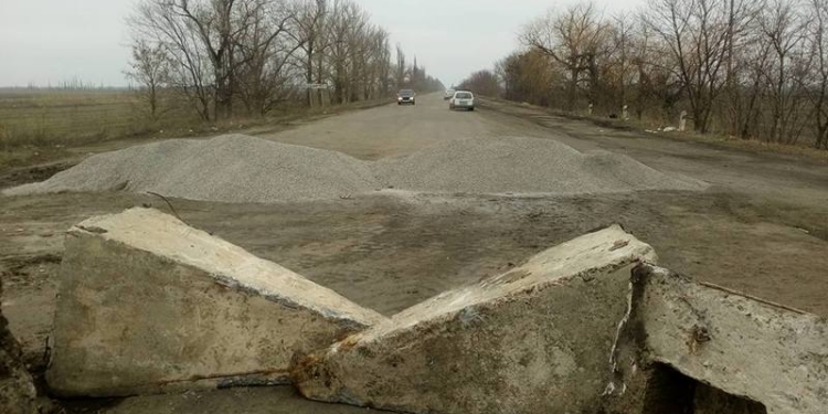 Блокирование трассы Н-11 «Николаев-Днепропетровск»: проезда через Новый Буг для большегрузов нет