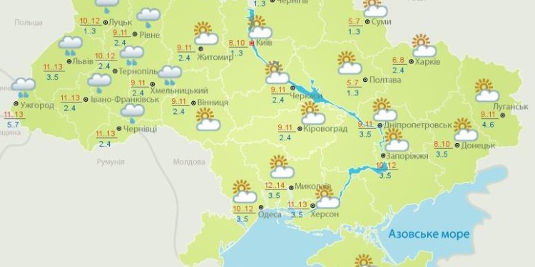 Погода на сегодня: без осадков, температура до +16