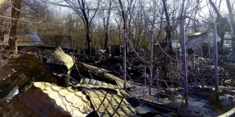 В Киеве дотла сгорел ресторан