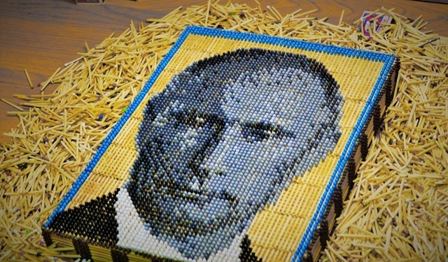 Фетишизация Путина. После шоколадной скульптуры – портрет из спичек