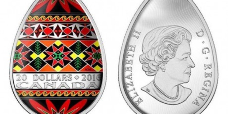 В Канаде отчеканят серебряные монеты в форме писанки