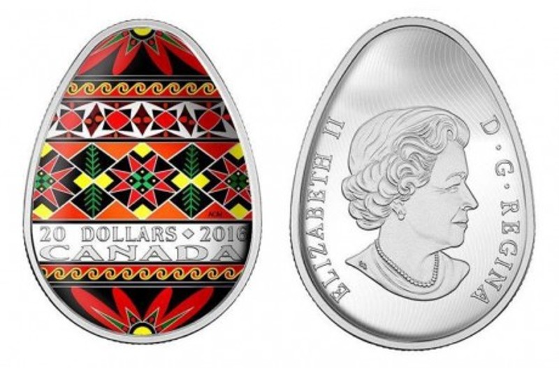 В Канаде отчеканят серебряные монеты в форме писанки 1