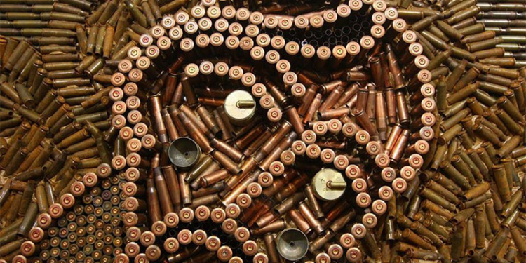 Инсталляцию “Казак Мамай- украинский Будда” собрали из 7 тысяч гильз