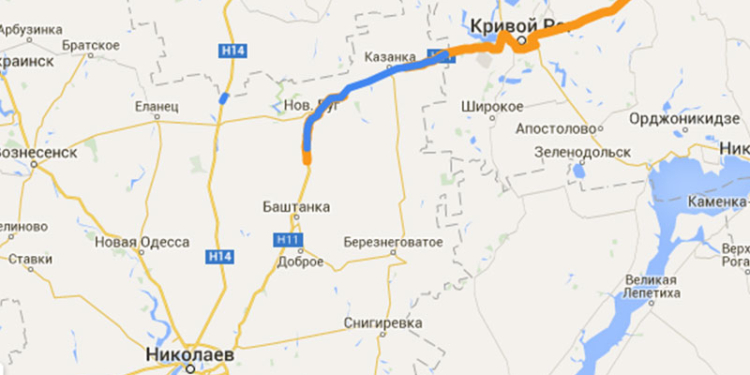 Мининфраструктуры разработала интерактивную карту ремонта дорог. В Николаевской области там отмечено только 10 км Н-11