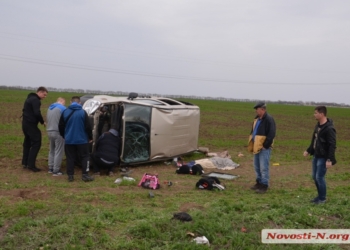 Под Николаевом перевернулся «ФИАТ»: погибла женщина, двое детей в больнице