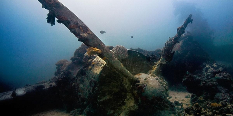 Дайверы показали самое большое подводное кладбище военной техники