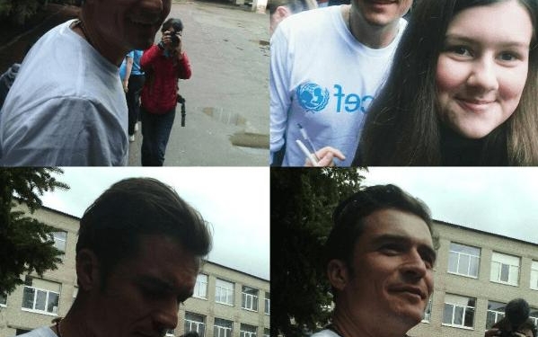 Это не шутка: Орландо Блум встретился со школьниками в Славянске