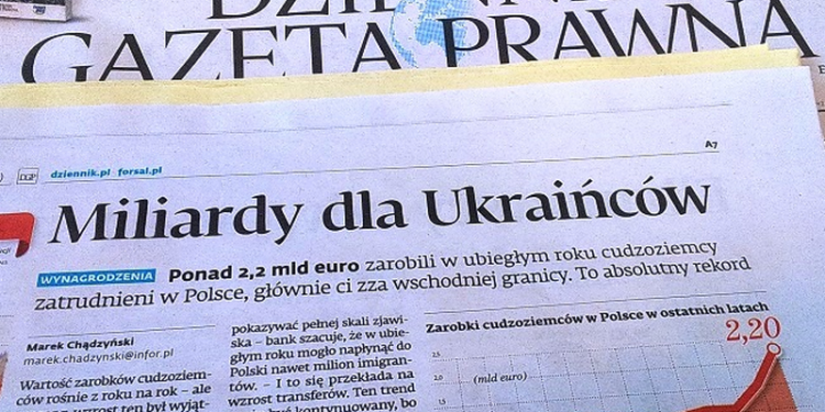Большая часть из 2 млрд. евро, заработанных иностранцами в Польше в 2015 году, досталась украинцам