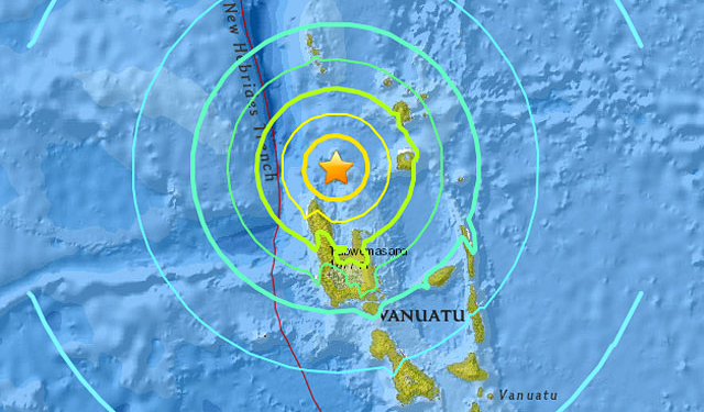 Землетрясение магнитудой 7,2 у берегов Вануату, возможно цунами