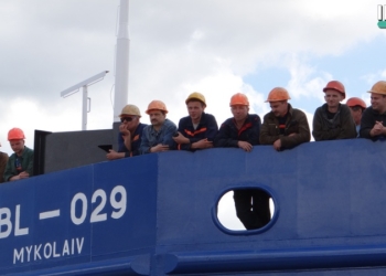 На судостроительном заводе «НИБУЛОН» состоялся спуск судна в рамках проекта по возрождения судоходства Южного Буга