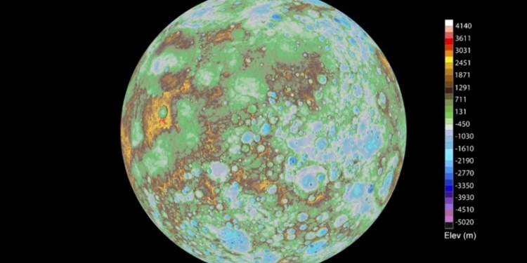 NASA презентовала глобальную топографическую модель Меркурия