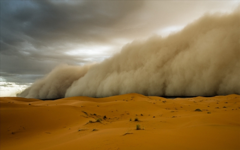 В Китае бушуют песчаные бури - стена песка и пыли достигает 100 метров, Голливуд завидует 1