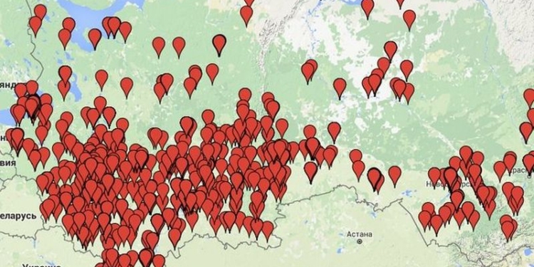 Сайт “Миротворец” презентовал карту с локализацией боевиков, воевавших на Донбассе