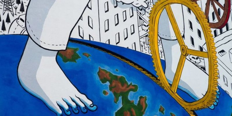 В Киеве появился мурал «Любовь правит миром», созданный итальянским художником