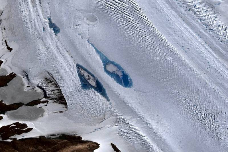 На поверхности ледников Антарктиды появляются молодые озера 1