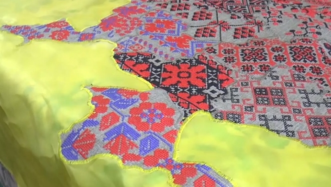 Карта Украины. Полковник-ликвидатор вышил каждый регион своим узором