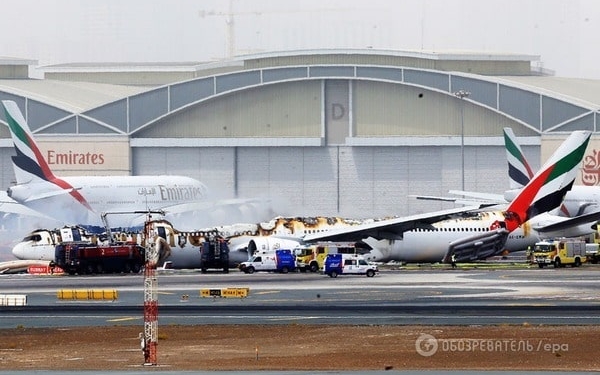 Взрыв самолета в Дубае: панику в салоне сняли на видео