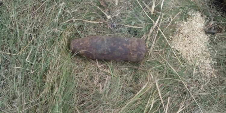 В Братском районе снаряд нашли прямо на обочине