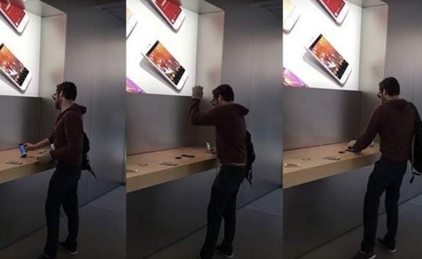 В борьбе за права. Француз разбил в магазине 12 iPhone и MacBook
