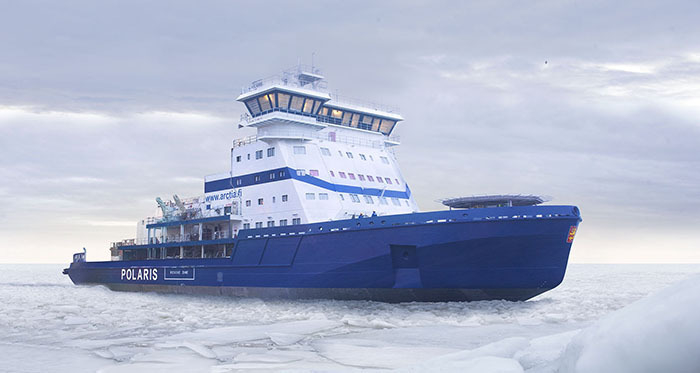 В Финляндии спустили на воду мощный ледокол, работающий на сжиженном газе