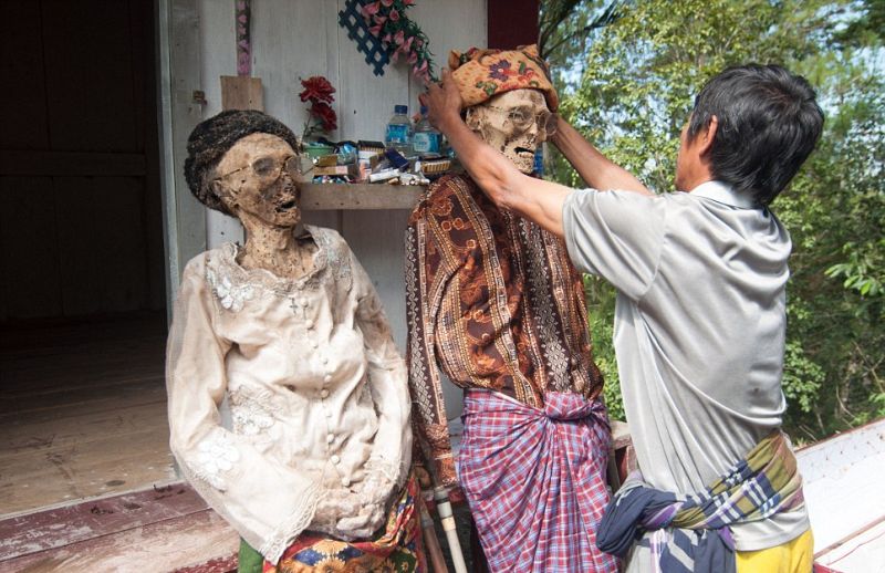 Вот так перемывают кости в Индонезии: каждый год, в августе, тораджи выкапывают своих родственников... 4