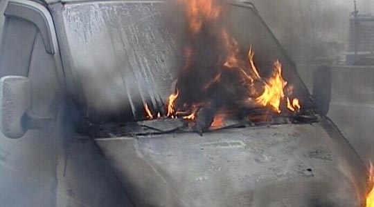 В Николаевской области на трассе “Киев-Одесса” на ходу загорелась “Газель”