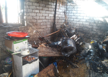 Пожар в Веселиново: спасатели подозревают, что возгорание хозпостройки – дело рук хозяйского ребенка