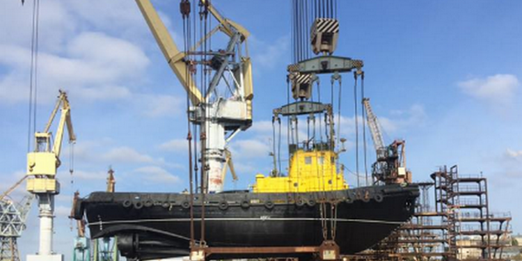 В Николаеве спущен на воду буксир для “Ольвии”